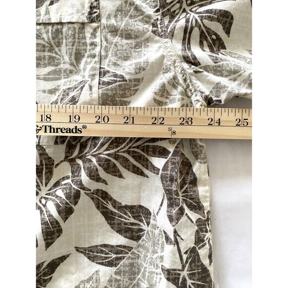 Columbia Beige Cotton Blend Hawaiian Leaf Short Sleeve Button Down Shirt XL - Picture 8 of 9